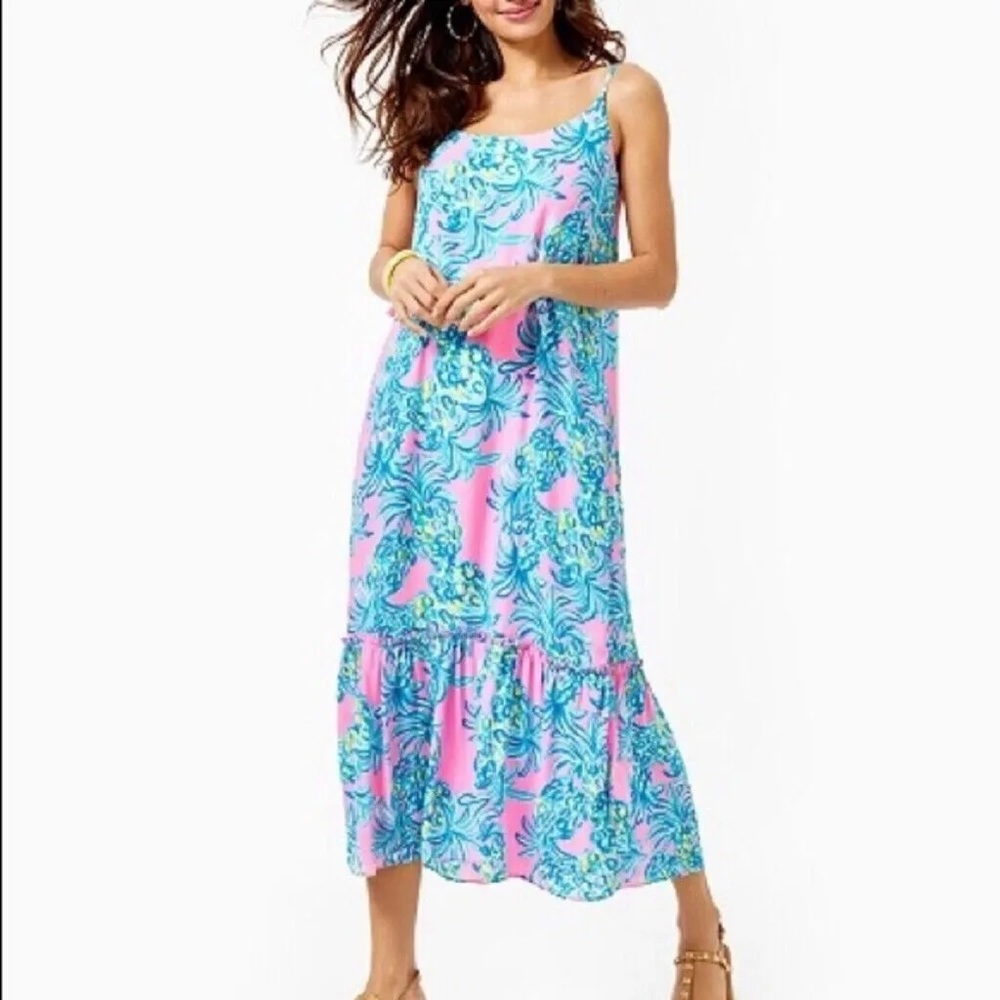 Lilly Pulitzer Winni midi dress size small Pelican Pink Beat The Heat